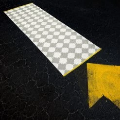 Pappelina Marre Warm Grey & Vanilla With Mustard Stripe Runner Rug Rugs