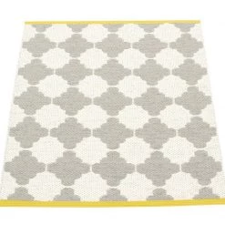 Pappelina Marre Warm Grey & Vanilla With Mustard Stripe Runner Rug Rugs