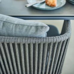 Cane-Line Moments Outdoor Dining Bench In Grey Soft Rope