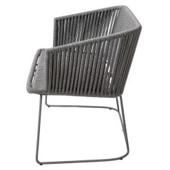 Cane-Line Moments Outdoor Dining Bench In Grey Soft Rope