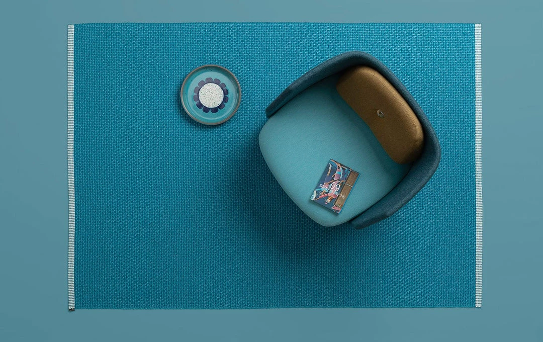 Pappelina Mono Petrol & Light Petrol Rug 4 Pappelina Mono Petrol & Light Petrol Rug