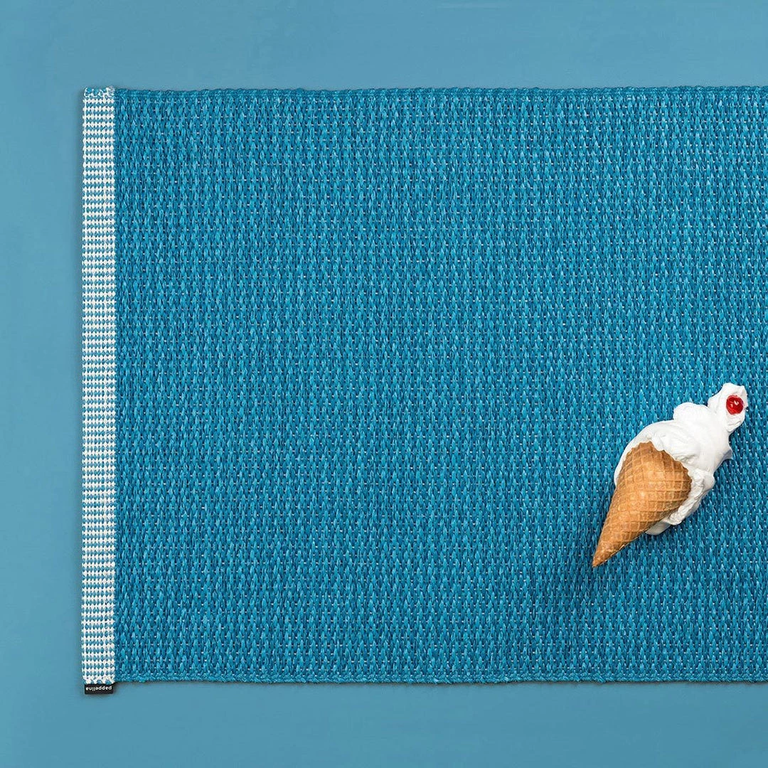 Pappelina Mono Petrol & Light Petrol Rug 5 Pappelina Mono Petrol & Light Petrol Rug