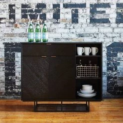 Gus Modern Dining Myles Black Oak Cabinet