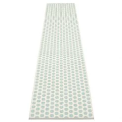 Pappelina Noa Pale Turquoise & Vanilla With Warm Grey Edge Runner Rug