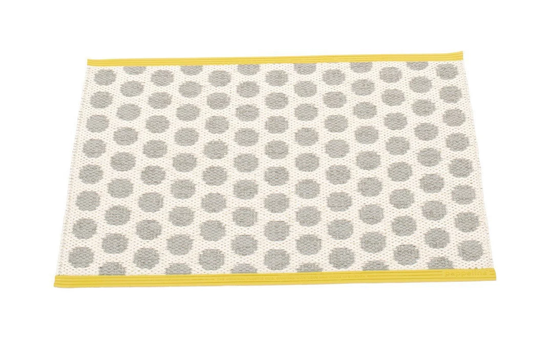 Pappelina Noa Warm Grey & Vanilla With Mustard Edge Runner Rug 3 Pappelina Noa Warm Grey & Vanilla With Mustard Edge Runner Rug