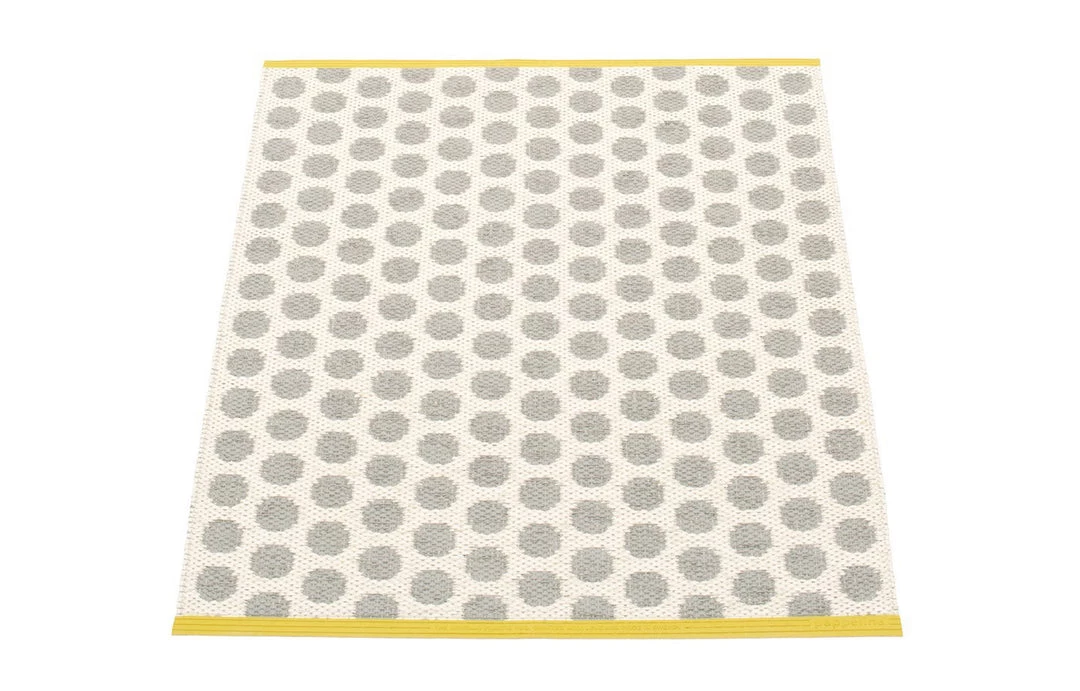 Pappelina Noa Warm Grey & Vanilla With Mustard Edge Runner Rug 14 Pappelina Noa Warm Grey & Vanilla With Mustard Edge Runner Rug