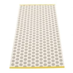 Pappelina Noa Warm Grey & Vanilla With Mustard Edge Runner Rug 29 Pappelina Noa Warm Grey & Vanilla With Mustard Edge Runner Rug