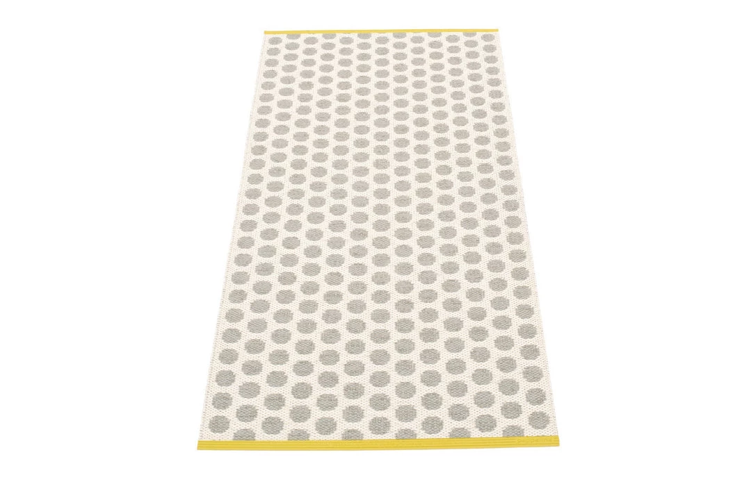 Pappelina Noa Warm Grey & Vanilla With Mustard Edge Runner Rug 15 Pappelina Noa Warm Grey & Vanilla With Mustard Edge Runner Rug