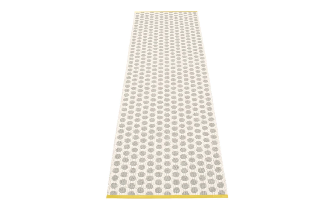 Pappelina Noa Warm Grey & Vanilla With Mustard Edge Runner Rug 16 Pappelina Noa Warm Grey & Vanilla With Mustard Edge Runner Rug