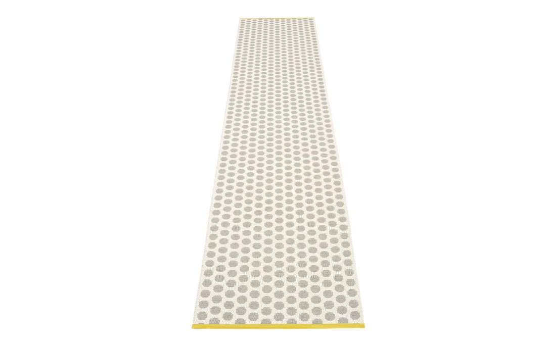 Pappelina Noa Warm Grey & Vanilla With Mustard Edge Runner Rug 17 Pappelina Noa Warm Grey & Vanilla With Mustard Edge Runner Rug