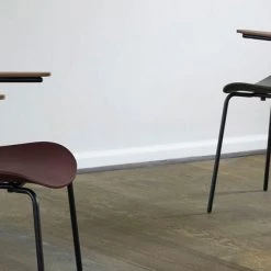 NORR11 Modern Dining Langue Stack Armrest Steel Dining Chair