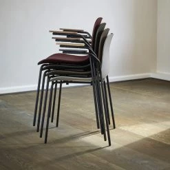 NORR11 Modern Dining Langue Stack Armrest Steel Dining Chair