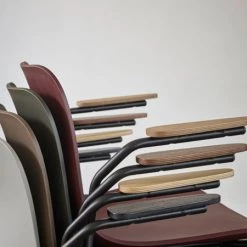 NORR11 Modern Dining Langue Stack Armrest Steel Dining Chair