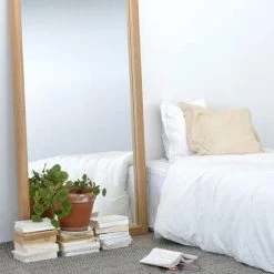 Ethnicraft Oak Light Frame Floor Mirror