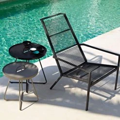 Cane-Line On The Move Side Table In Bordeaux/Dark Green/Dusty Rose