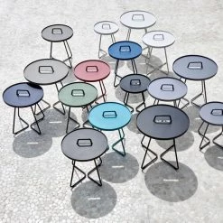 Cane-Line On The Move Side Table In Bordeaux/Dark Green/Dusty Rose