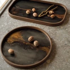 Ethnicraft Organic Glass Round Valet Tray