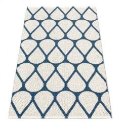 Pappelina Otis Ocean Blue & Vanilla Runner Rug
