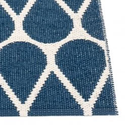 Pappelina Otis Ocean Blue & Vanilla Runner Rug