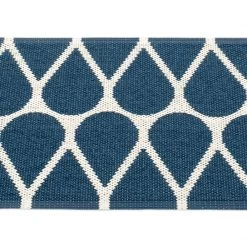 Pappelina Otis Ocean Blue & Vanilla Runner Rug