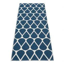 Pappelina Otis Ocean Blue & Vanilla Runner Rug