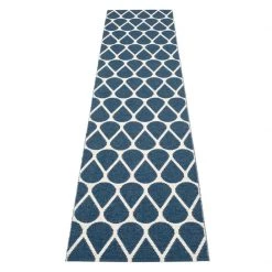 Pappelina Otis Ocean Blue & Vanilla Runner Rug