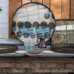 Ethnicraft Overlapping/Pinot Layered Dots Glass Round Tray