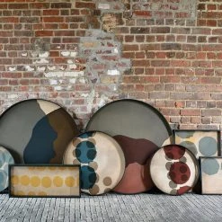 Ethnicraft Overlapping/Pinot Layered Dots Glass Round Tray 11 Ethnicraft Overlapping/Pinot Layered Dots Glass Round Tray