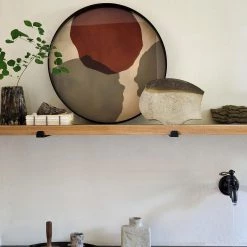 Ethnicraft Overlapping/Pinot Layered Dots Glass Round Tray 12 Ethnicraft Overlapping/Pinot Layered Dots Glass Round Tray