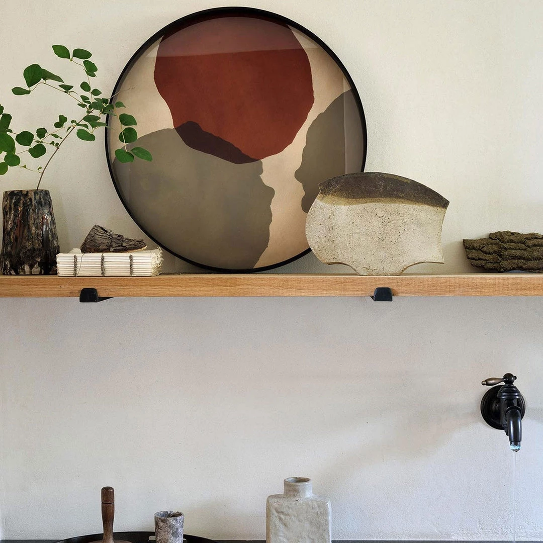 Ethnicraft Overlapping/Pinot Layered Dots Glass Round Tray 6 Ethnicraft Overlapping/Pinot Layered Dots Glass Round Tray