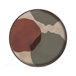 Ethnicraft Overlapping/Pinot Layered Dots Glass Round Tray 15 Ethnicraft Overlapping/Pinot Layered Dots Glass Round Tray