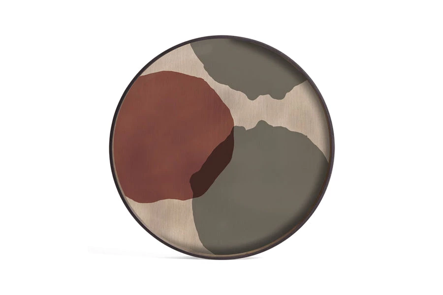 Ethnicraft Overlapping/Pinot Layered Dots Glass Round Tray 9 Ethnicraft Overlapping/Pinot Layered Dots Glass Round Tray