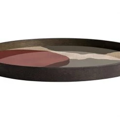 Ethnicraft Overlapping/Pinot Layered Dots Glass Round Tray 13 Ethnicraft Overlapping/Pinot Layered Dots Glass Round Tray