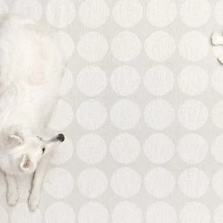 Pappelina Hugo Metallic White & Fossil Grey Runner Rug Rugs