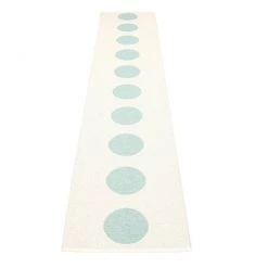 Pappelina Vera Pale Turquoise & Vanilla Runner Rug