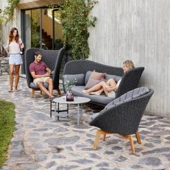 Cane-Line Peacock Fiber Lounge Chair With Teak Legs