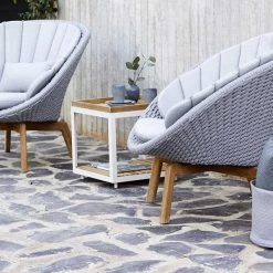 Cane-Line Peacock Fiber Lounge Chair With Teak Legs