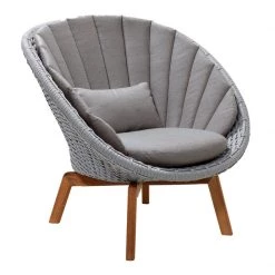 Cane-Line Peacock Fiber Lounge Chair With Teak Legs