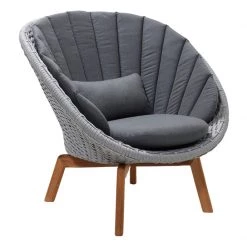 Cane-Line Peacock Fiber Lounge Chair With Teak Legs