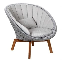 Cane-Line Peacock Fiber Lounge Chair With Teak Legs