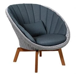 Cane-Line Peacock Fiber Lounge Chair With Teak Legs