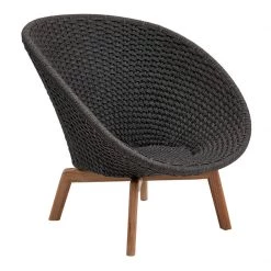 Cane-Line Peacock Fiber Lounge Chair With Teak Legs