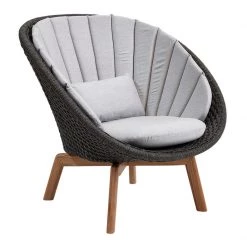Cane-Line Peacock Fiber Lounge Chair With Teak Legs