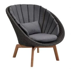 Cane-Line Peacock Fiber Lounge Chair With Teak Legs