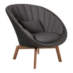 Cane-Line Peacock Fiber Lounge Chair With Teak Legs