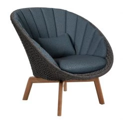 Cane-Line Peacock Fiber Lounge Chair With Teak Legs