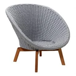 Cane-Line Peacock Fiber Lounge Chair With Teak Legs