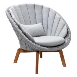 Cane-Line Peacock Fiber Lounge Chair With Teak Legs