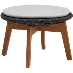 Cane-Line Peacock Footstool W/ Teak Legs