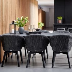 Cane-Line Peacock Indoor Dining Chair With Black Teak Legs Modern Dining